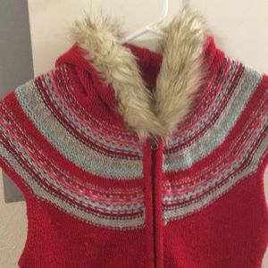 Old navy vest fur lining on hood excellent shape